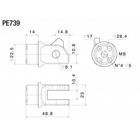 RIZOMA Footrest mounting kit ∅22 MM PE739