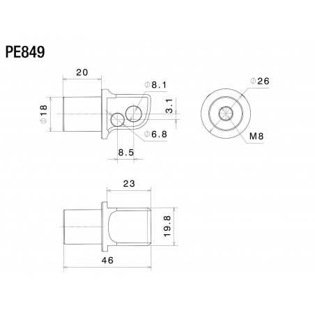 RIZOMA Footrest mounting kit ∅18 MM PE849