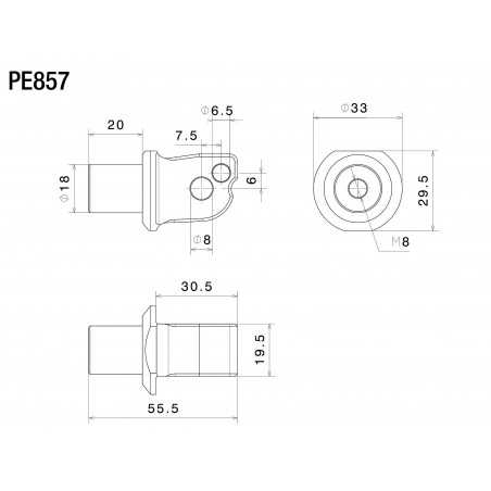 RIZOMA Footrest mounting kit ∅18 MM PE857