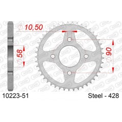 AFAM RING, TRANSMISSION, REAR, STEEL 10223-51 P-428 405752290