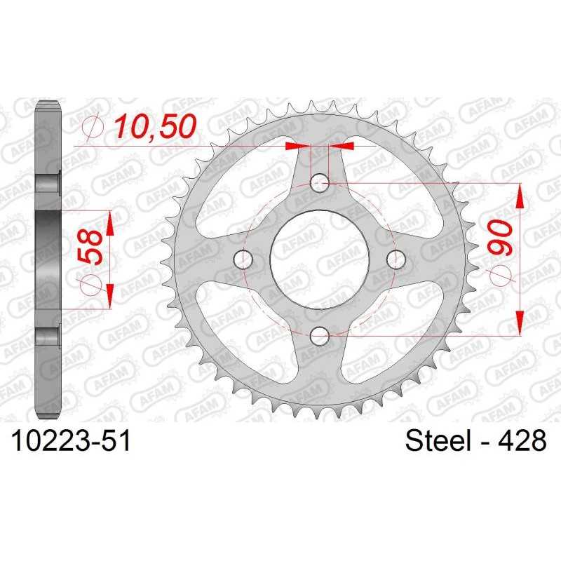 AFAM RING, TRANSMISSION, REAR, STEEL 10223-51 P-428 405752290