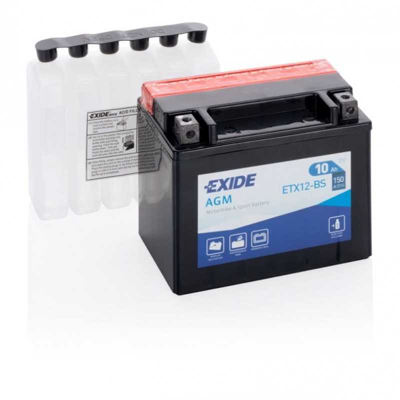EXIDE Batería de moto sin mantenimiento AGM ETX12-BS 404256160