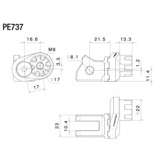 RIZOMA Eccentric adapter footrest mounting kit ∅22 MM PE737
