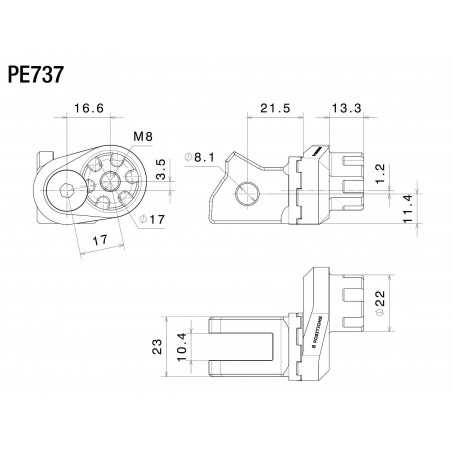 RIZOMA Kit montaje estriberas adaptador excéntrico ∅22 MM PE737