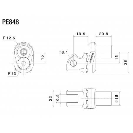 RIZOMA Kit montaje estriberas adaptador excéntrico ∅18 MM PE848
