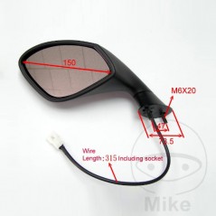 JMP Espejo retrovisor derecho negro 713.02.76