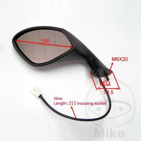 JMP Black right rear view mirror 713.02.76