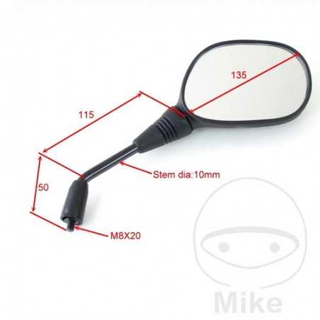 JMP Espejo retrovisor derecho negro 713.05.29