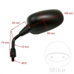 JMP black left wing mirror 713.46.79