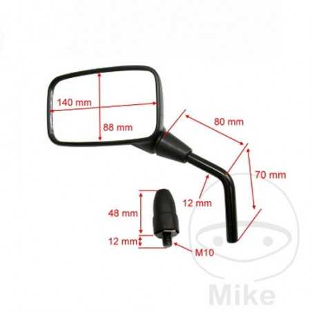 JMP Espejo retrovisor derecho negro 713.47.03