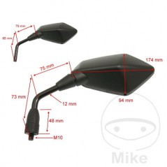 JMP Black right rear view mirror 713.47.29