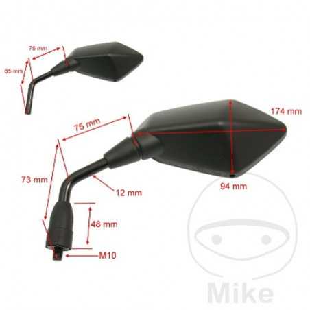 JMP Espejo retrovisor derecho negro 713.47.29