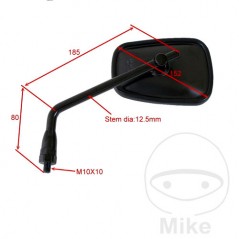 JMP black left wing mirror 713.69.55