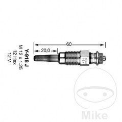 NGK diesel glow plug 857 Y-918J D-POWER 2 ALTN:1331016 133.00.11