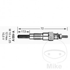 NGK diesel glow plug 055 Y-103V 133.00.43