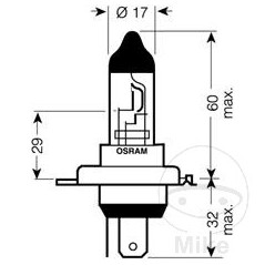 OSRAM halogen bulb H4 24V 70W 
TRUCKSTAR PRO 159.00.16