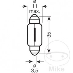 OSRAM Blister 2 lámparas bombilla 12V 5W SV8.5-8 
ULTRA LIFE 159.18.41