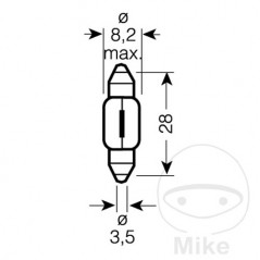 OSRAM halogen bulb 12V 3W SV7-8 ORIGINAL - FESTOON 159.05.04