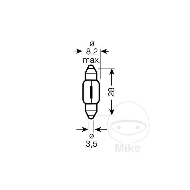 OSRAM halogen bulb 12V 3W SV7-8 ORIGINAL - FESTOON 159.05.04