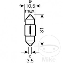 OSRAM halogen bulb 12V 10W SV8.5-8 ORIGINAL - FESTOON 159.05.38