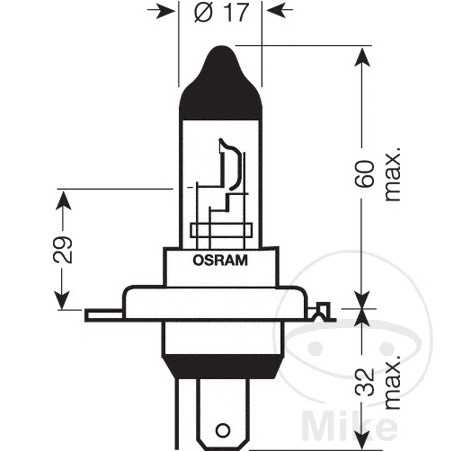 OSRAM halogen bulb H4 24V 75/70W ORIGINAL 159.14.11