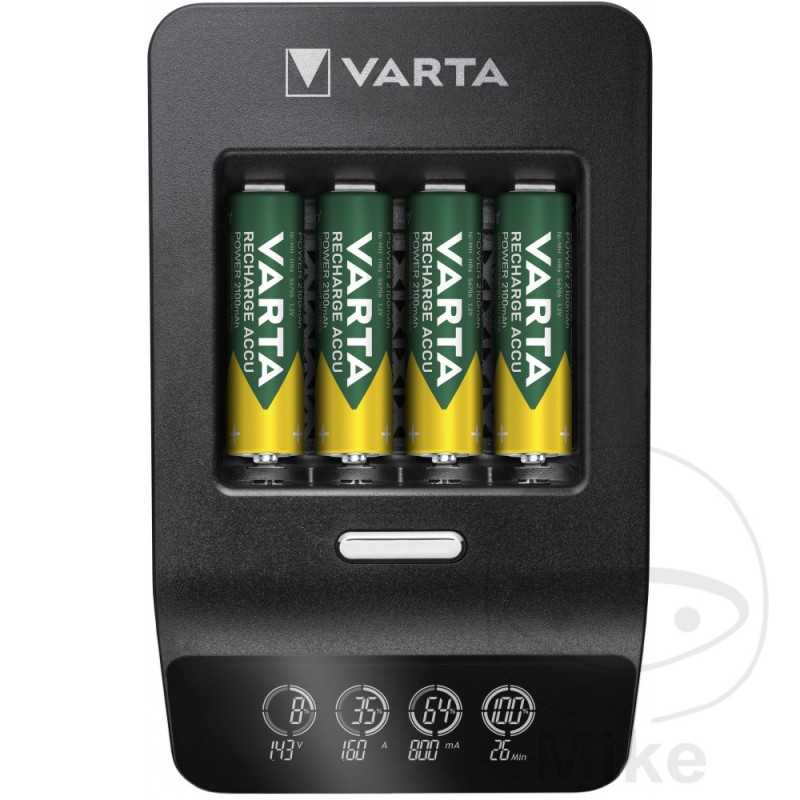 VARTA Cargador con 4 pilas recargables LCD ULTRA FAST AA 2100 MAH 156.00.45