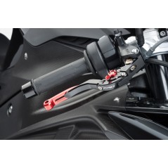 Clutch handle, black body extendible red