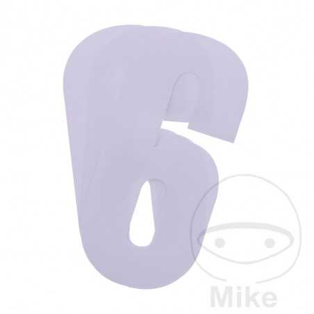 BLACKBIRD RACING Pack 3 pegatinas número 6 para moto 13X7 CM 711.24.48