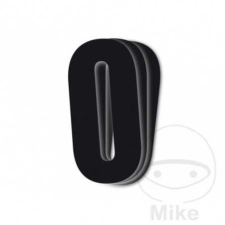 BLACKBIRD RACING Pack 3 pegatinas número 0 para moto 13X7 CM 711.24.63