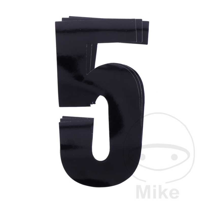 BLACKBIRD RACING Pack 3 pegatinas número 5 para moto 13X7 CM 711.24.68
