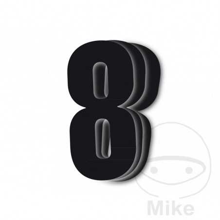 BLACKBIRD RACING Pack 3 pegatinas número 8 para moto 13X7 CM 711.24.72