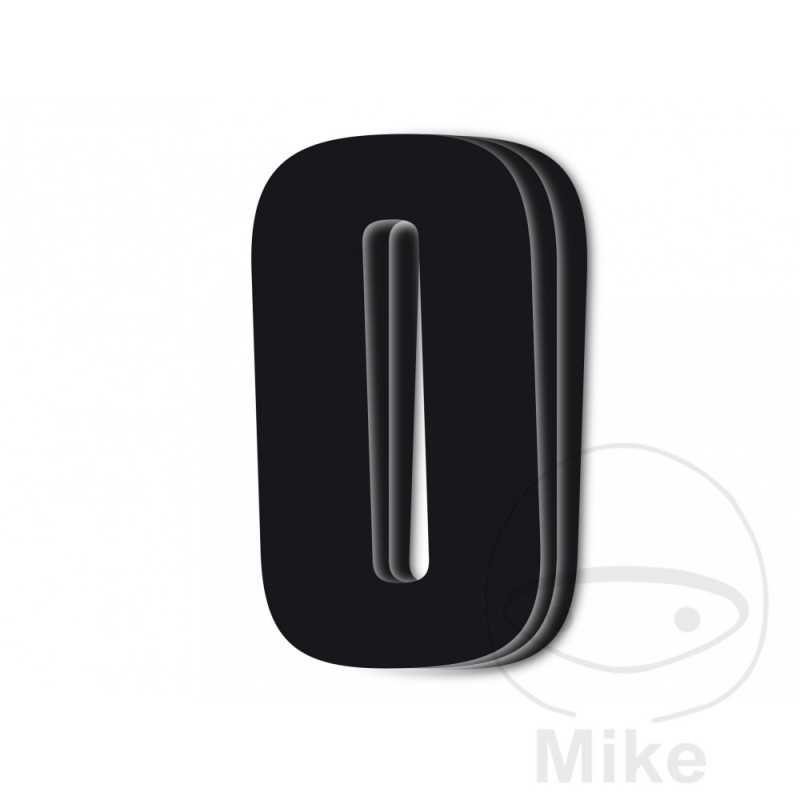 BLACKBIRD RACING Pack 3 pegatinas número 0 para moto 16X7.5 CM 711.24.75