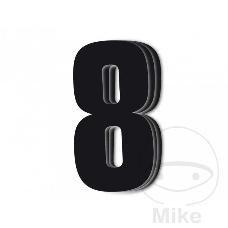 BLACKBIRD RACING Pack 3 pegatinas número 8 para moto 16X7.5 CM 711.24.83