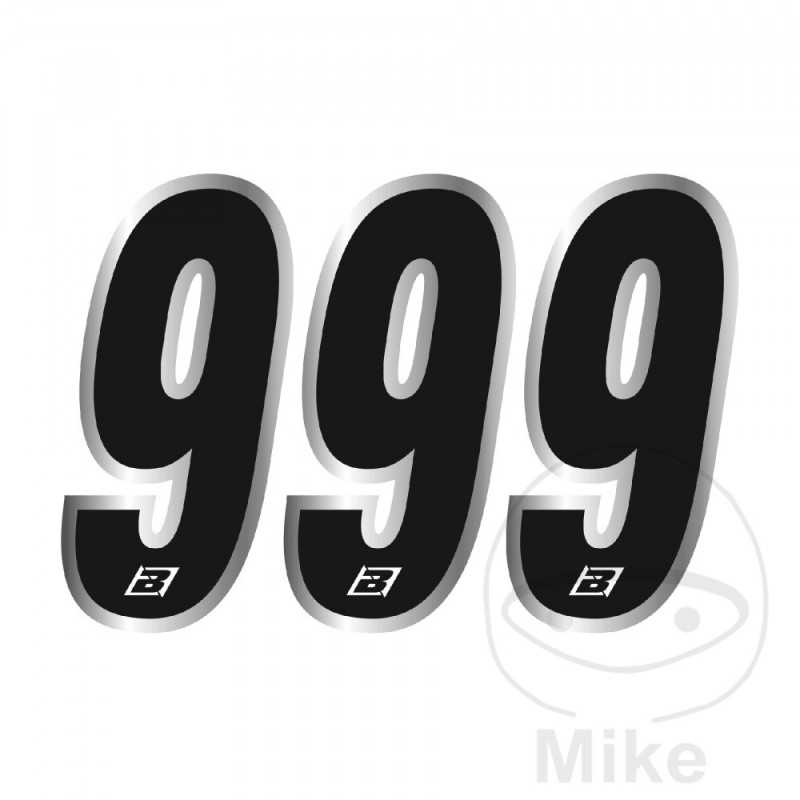 BLACKBIRD RACING 3 pack stickers number 9 for motorcycle 15X7 CM 711.24.94