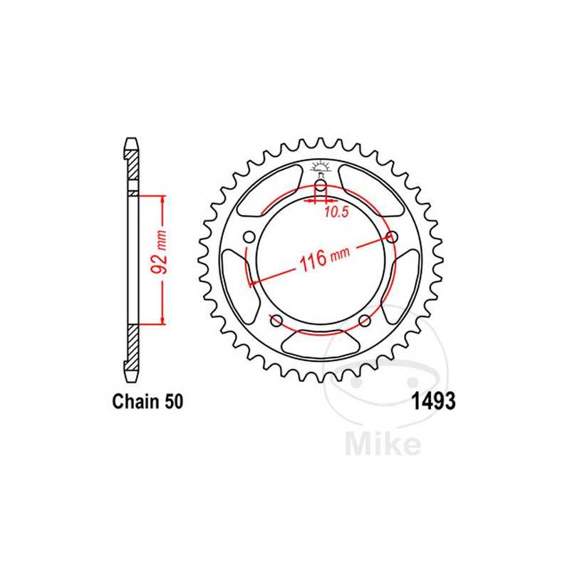 JT SPROCKETS Corona plato transmisión 41T P-530 Ø092 MM Ø116 727.46.08