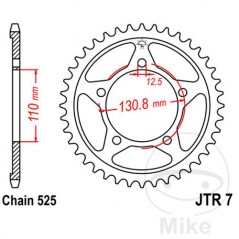 JT SPROCKETS Transmission plate crown 44T P-525 ALTN: 7270744 727.17.29
