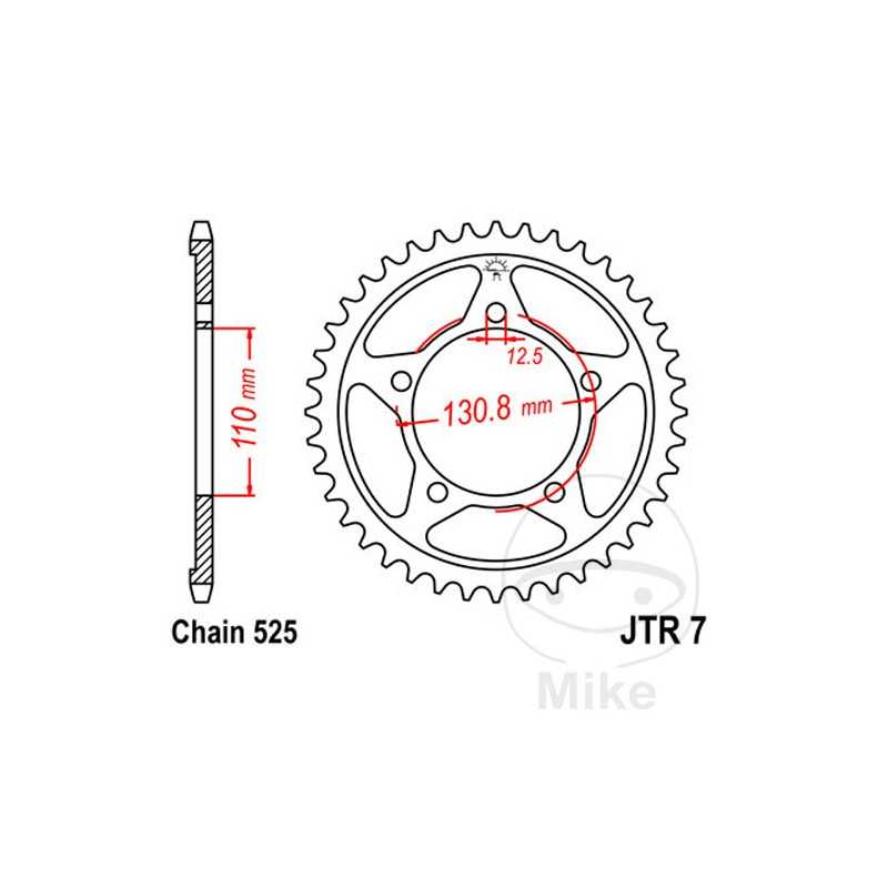 JT SPROCKETS Corona plato transmisión 44T P-525 ALTN: 7270744 727.17.29