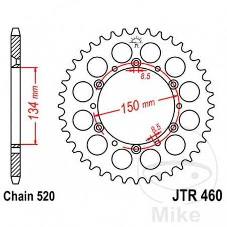 JT SPROCKETS Transmission plate crown 50T P-520 Ø134 MM Ø150 727.64.13