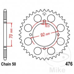 JT SPROCKETS Corona plato transmisión 40T P-530 Ø70 MM Ø92 727.30.63