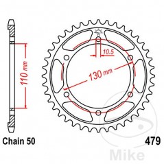 JT SPROCKETS Corona plato transmisión 47T P-530 Ø110 MM Ø130 727.34.51