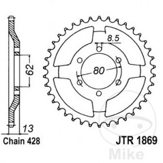 JT SPROCKETS Corona plato transmisión 45T P-428 Ø062 MM Ø080 727.01.95