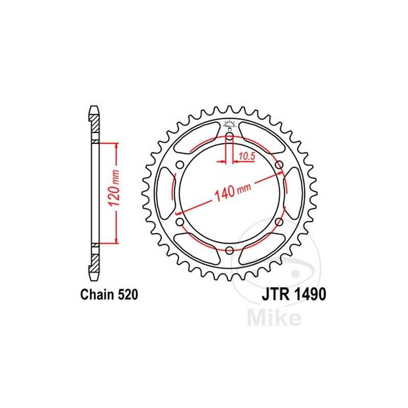 JT SPROCKETS Corona plato transmisión 40T P-520 Ø120 MM Ø140 727.09.12