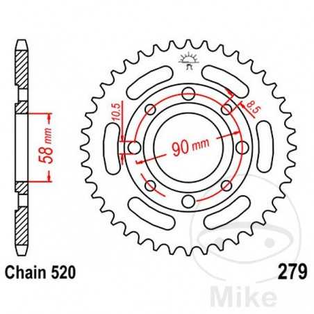 JT SPROCKETS Transmission plate crown 31T P-520 Ø58 MM Ø90 727.54.49