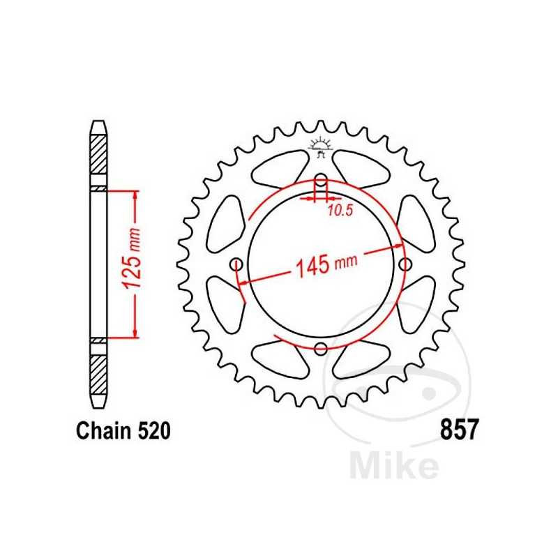 JT SPROCKETS Corona plato transmisión 47T P-.520 ALTN: 7270777 727.57.95