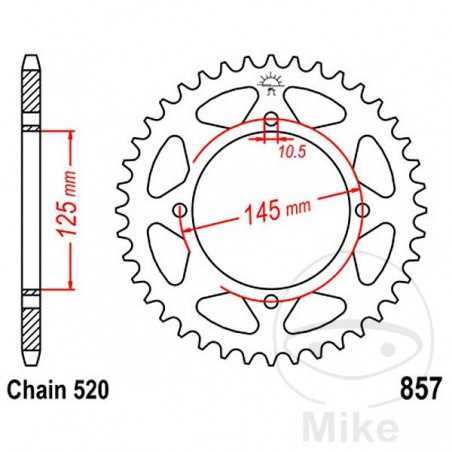 JT SPROCKETS Corona plato transmisión 47T P-.520 ALTN: 7270777 727.57.95
