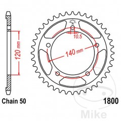 JT SPROCKETS Corona plato transmisión 46T P-530 Ø120 MM Ø140 727.44.67