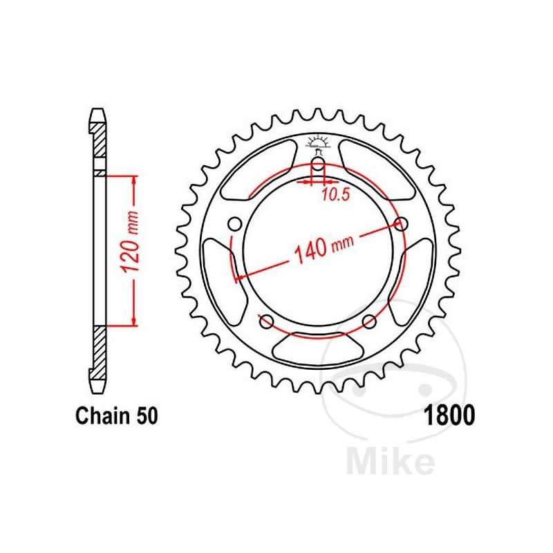 JT SPROCKETS Corona plato transmisión 46T P-530 Ø120 MM Ø140 727.44.67