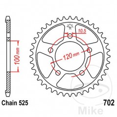 JT SPROCKETS Transmission plate crown 40T P-525 Ø100 MM Ø120 727.11.66