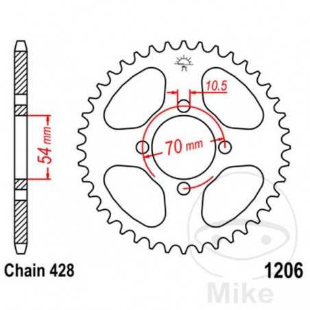 JT SPROCKETS Corona plato transmisión 42T P-428 Ø054 MM Ø070 727.84.27