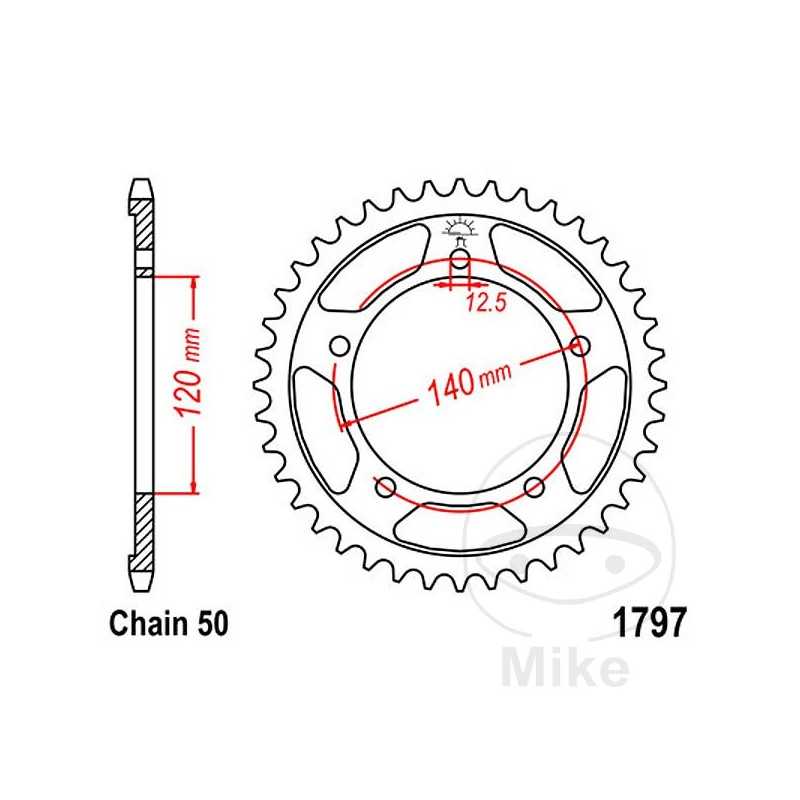 JT SPROCKETS Transmission plate crown 41T P-530 Ø120 MM Ø140 727.67.28